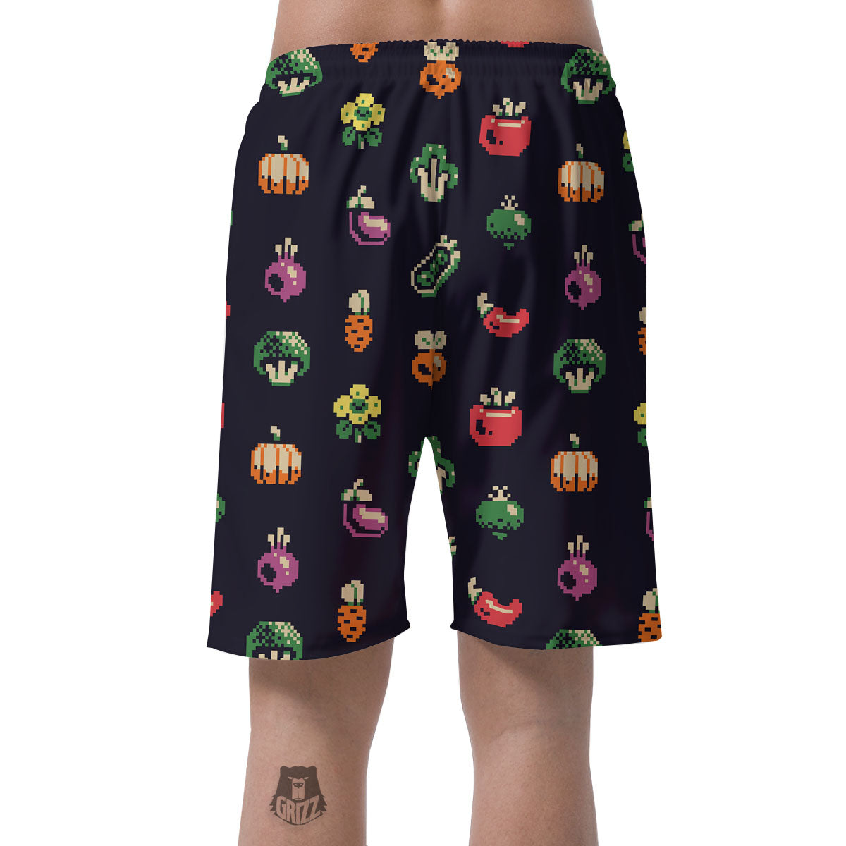 Vegetables Pixel Print Pattern Men's Shorts-grizzshop
