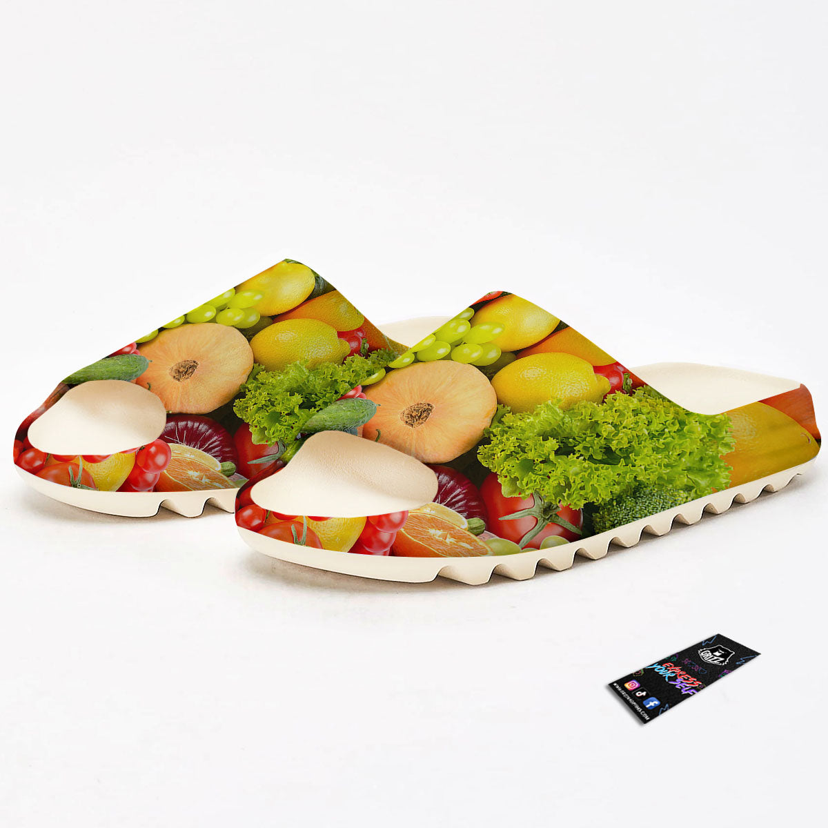 Vegetables And Fresh Fruits Print Sandals-grizzshop