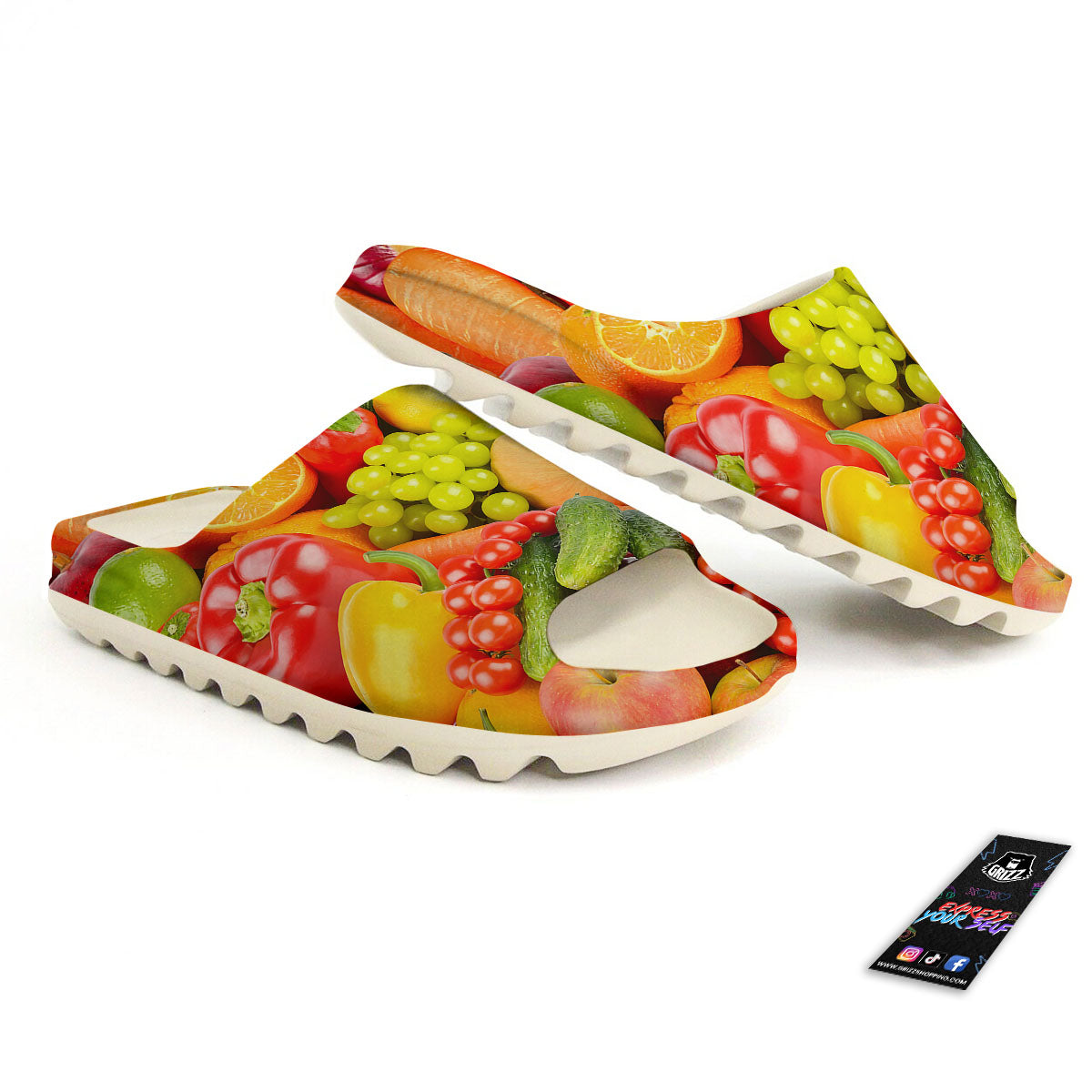 Vegetables And Fresh Fruits Print Sandals-grizzshop