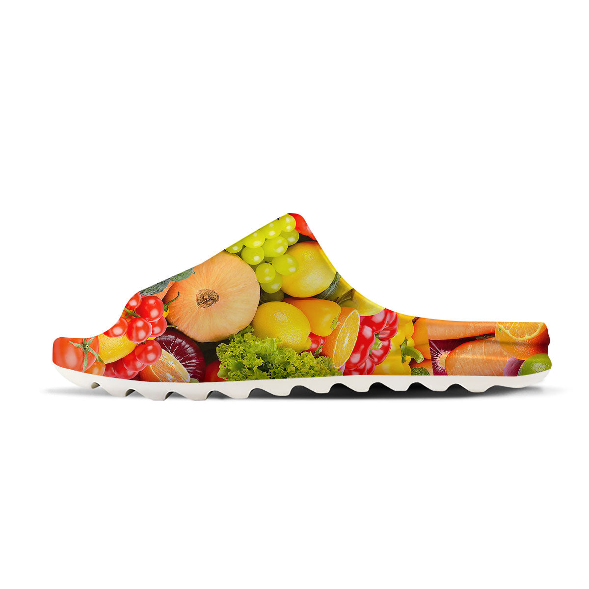 Vegetables And Fresh Fruits Print Sandals-grizzshop
