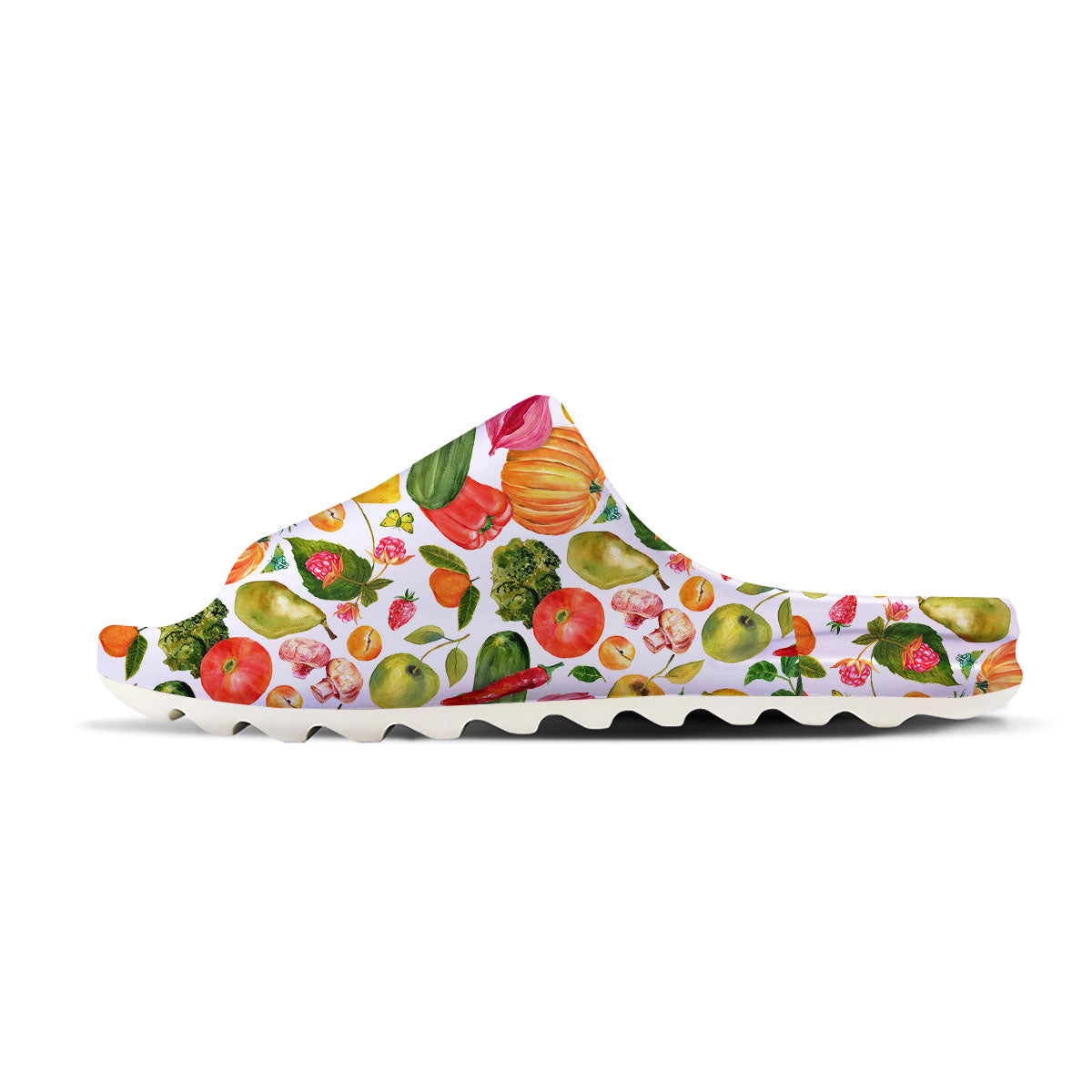 Vegetables And Vegan Fruits Print Pattern Sandals-grizzshop