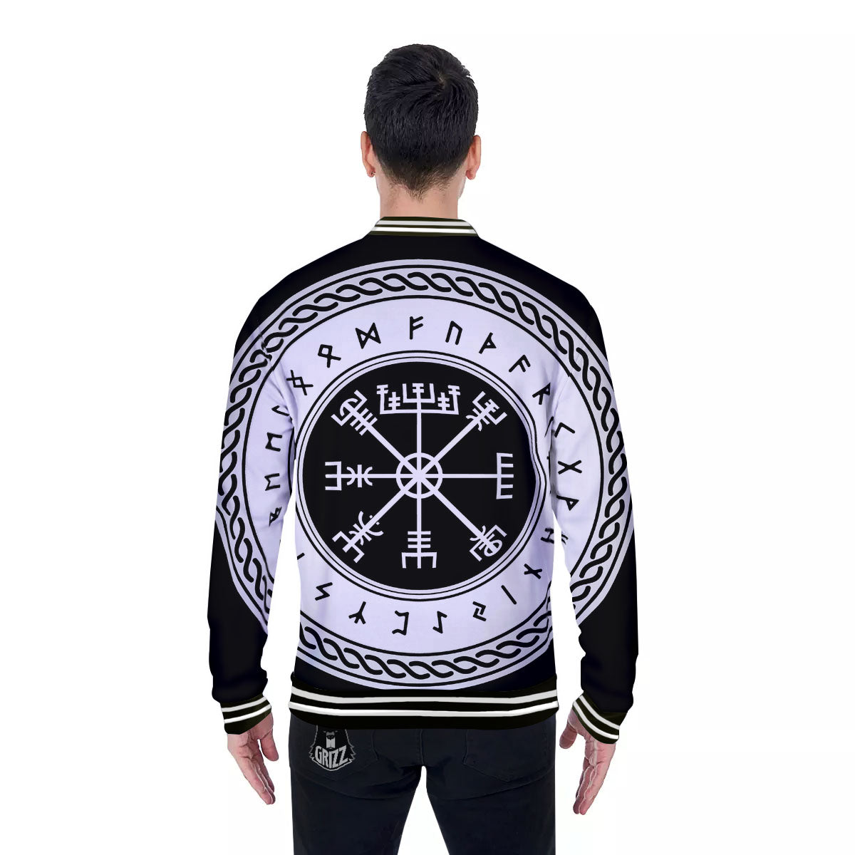 Vegvisir Viking Print Baseball Jacket-grizzshop