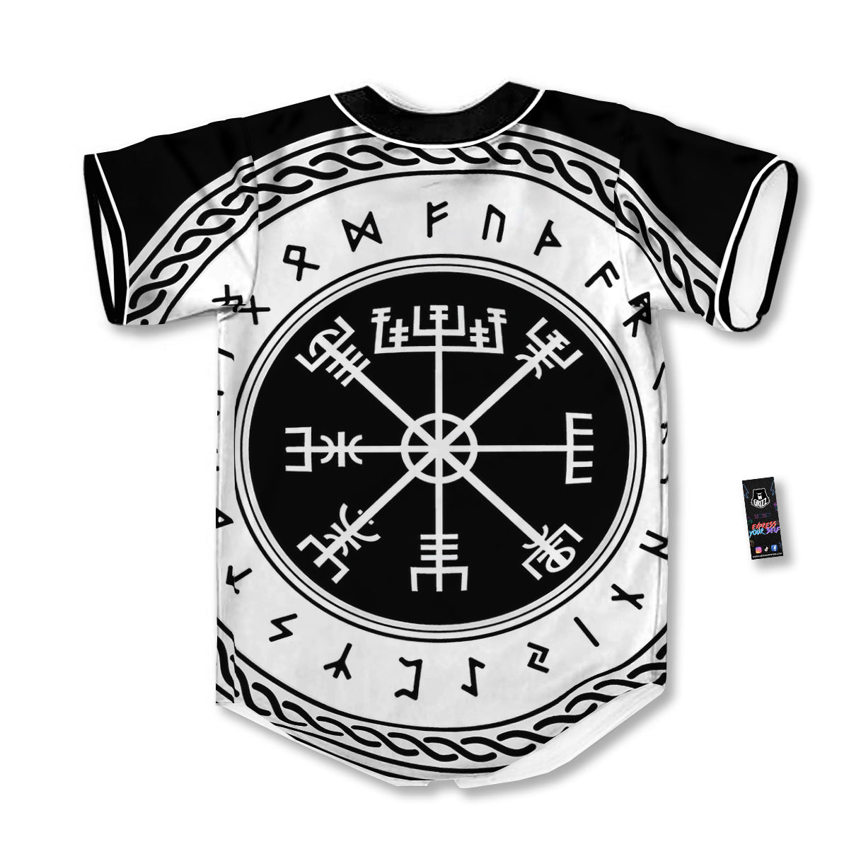 Vegvisir Viking Print Baseball Jersey-grizzshop