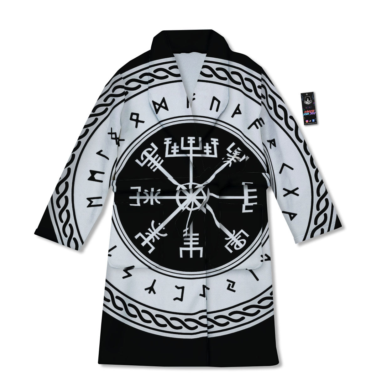 Vegvisir Viking Print Bathrobe-grizzshop