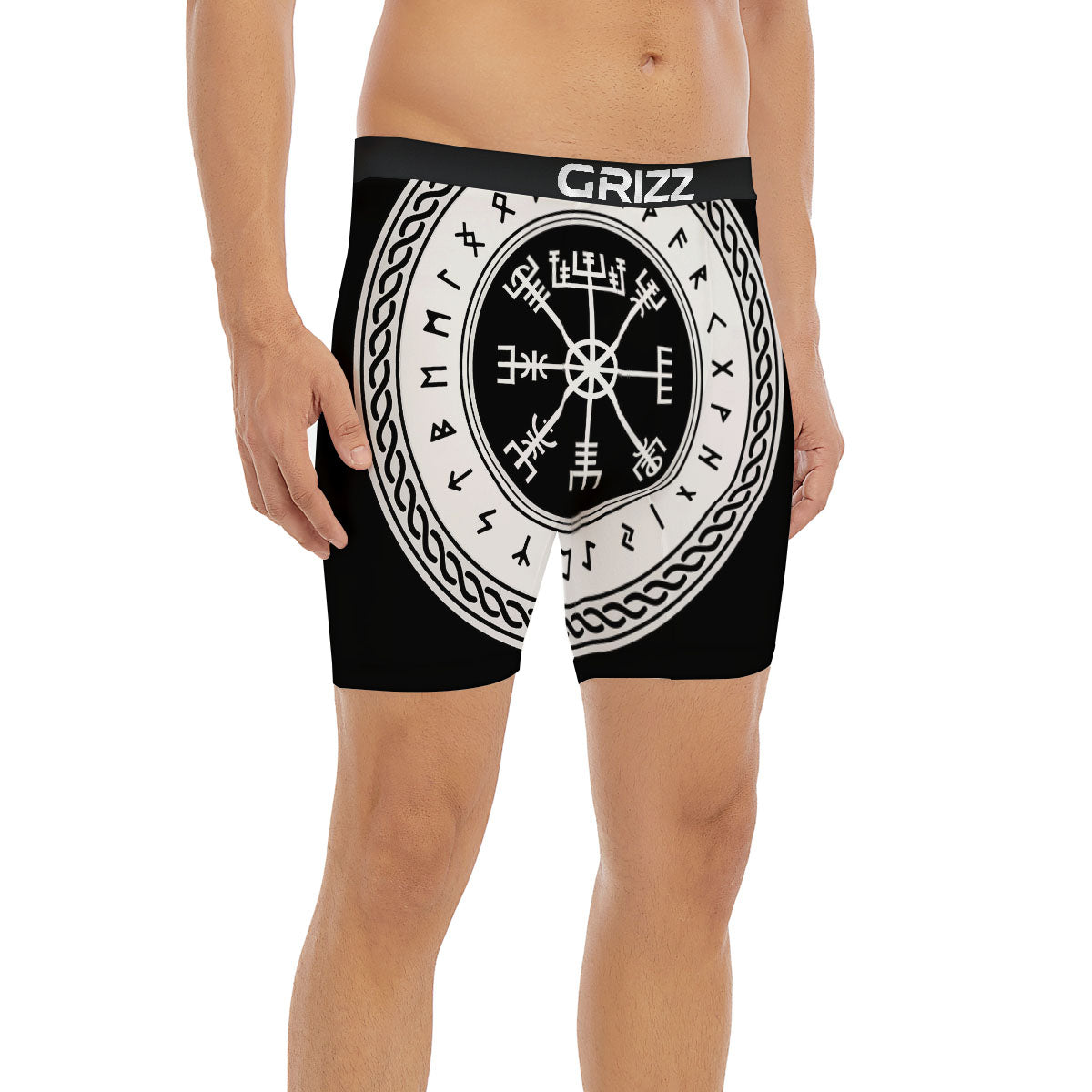 Vegvisir Viking Print Boxer Briefs-grizzshop