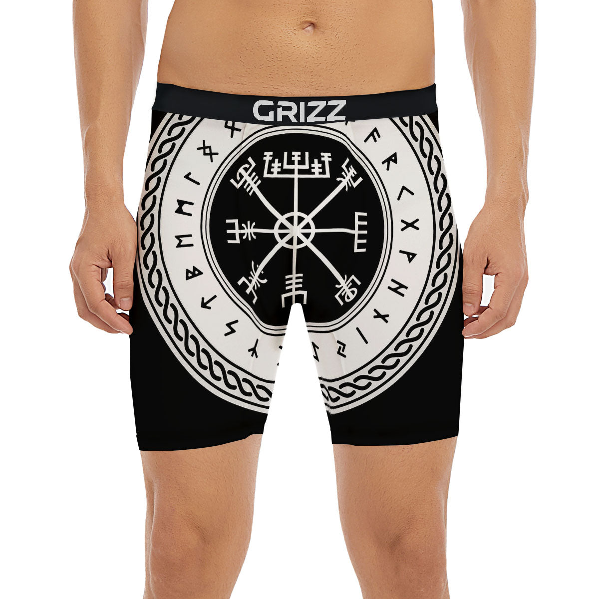 Vegvisir Viking Print Boxer Briefs-grizzshop