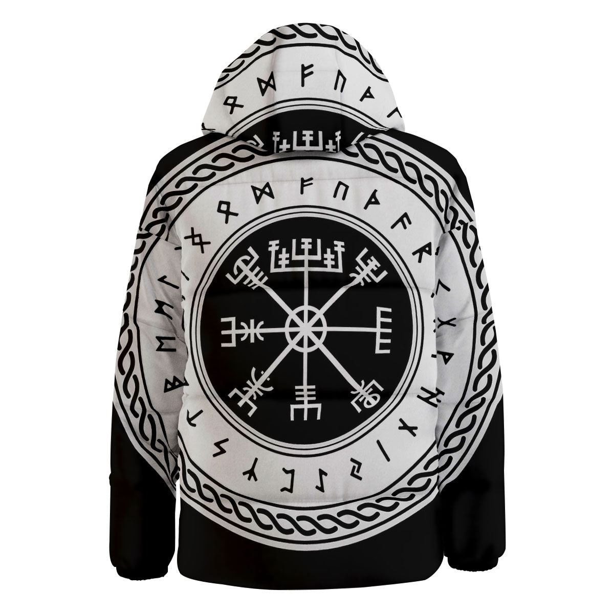 Vegvisir Viking Print Down Jacket-grizzshop