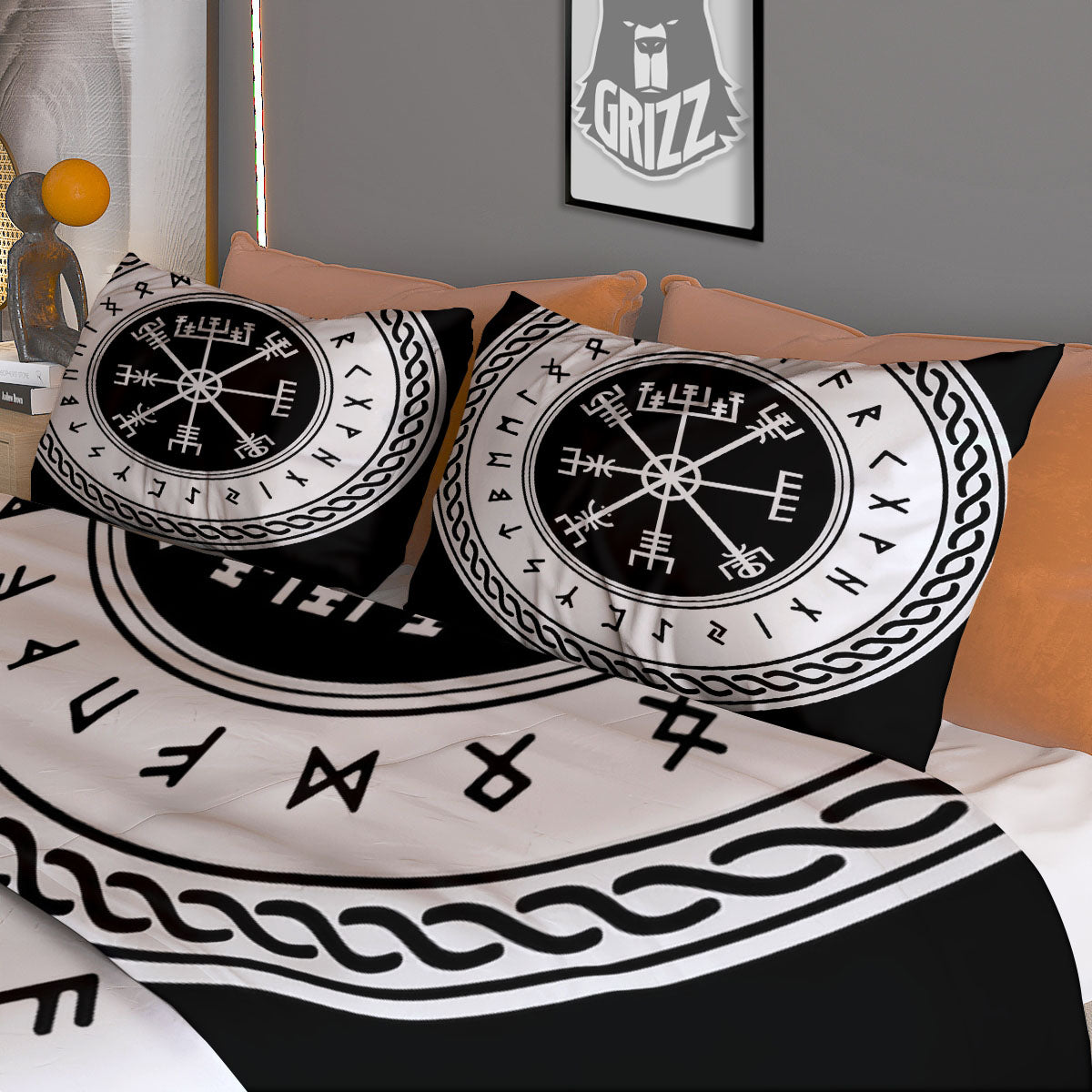 Vegvisir Viking Print Duvet Cover Bedding Set