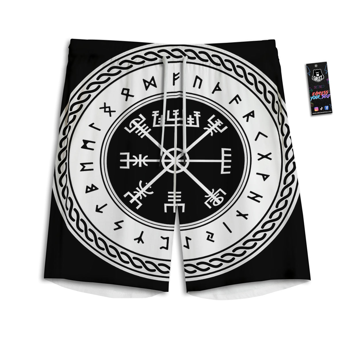 Vegvisir Viking Print Men's Athletic Shorts