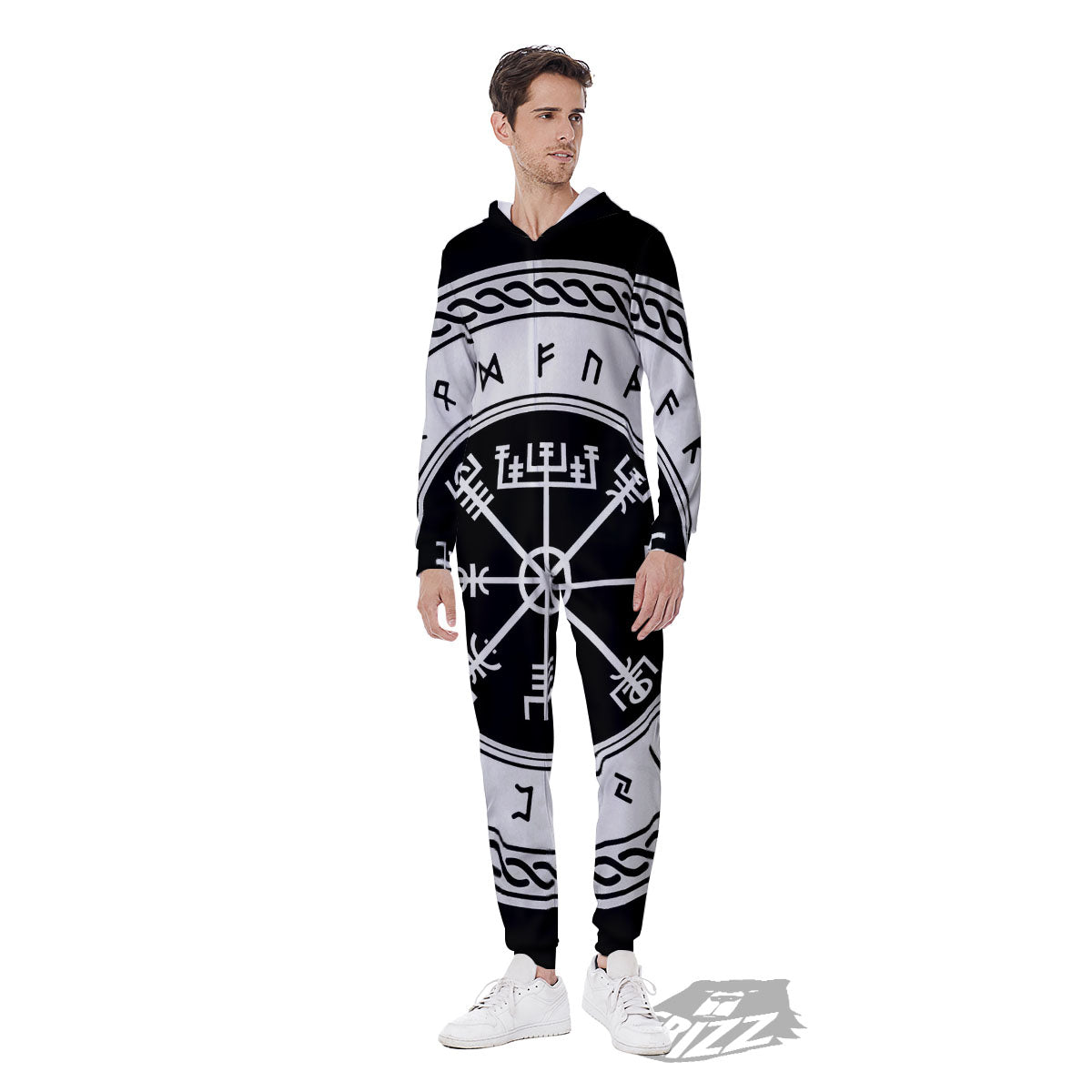 Vegvisir Viking Print Men's Jumpsuit-grizzshop