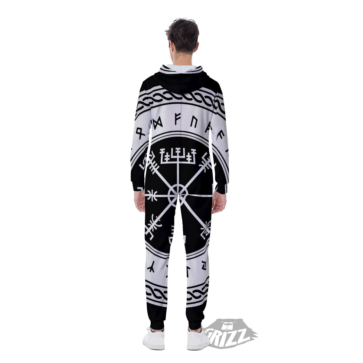 Vegvisir Viking Print Men's Jumpsuit-grizzshop