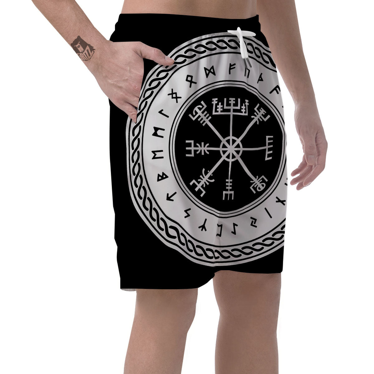 Vegvisir Viking Print Men's Shorts-grizzshop