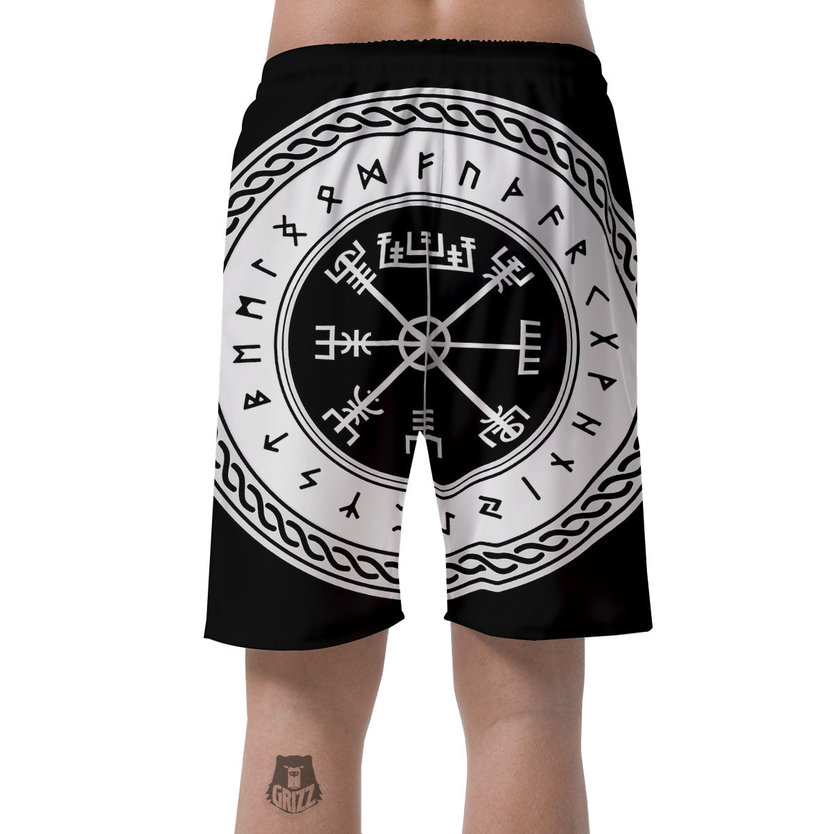 Vegvisir Viking Print Men's Shorts-grizzshop