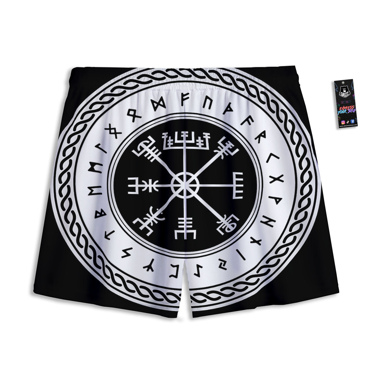 Vegvisir Viking Print Mesh Shorts