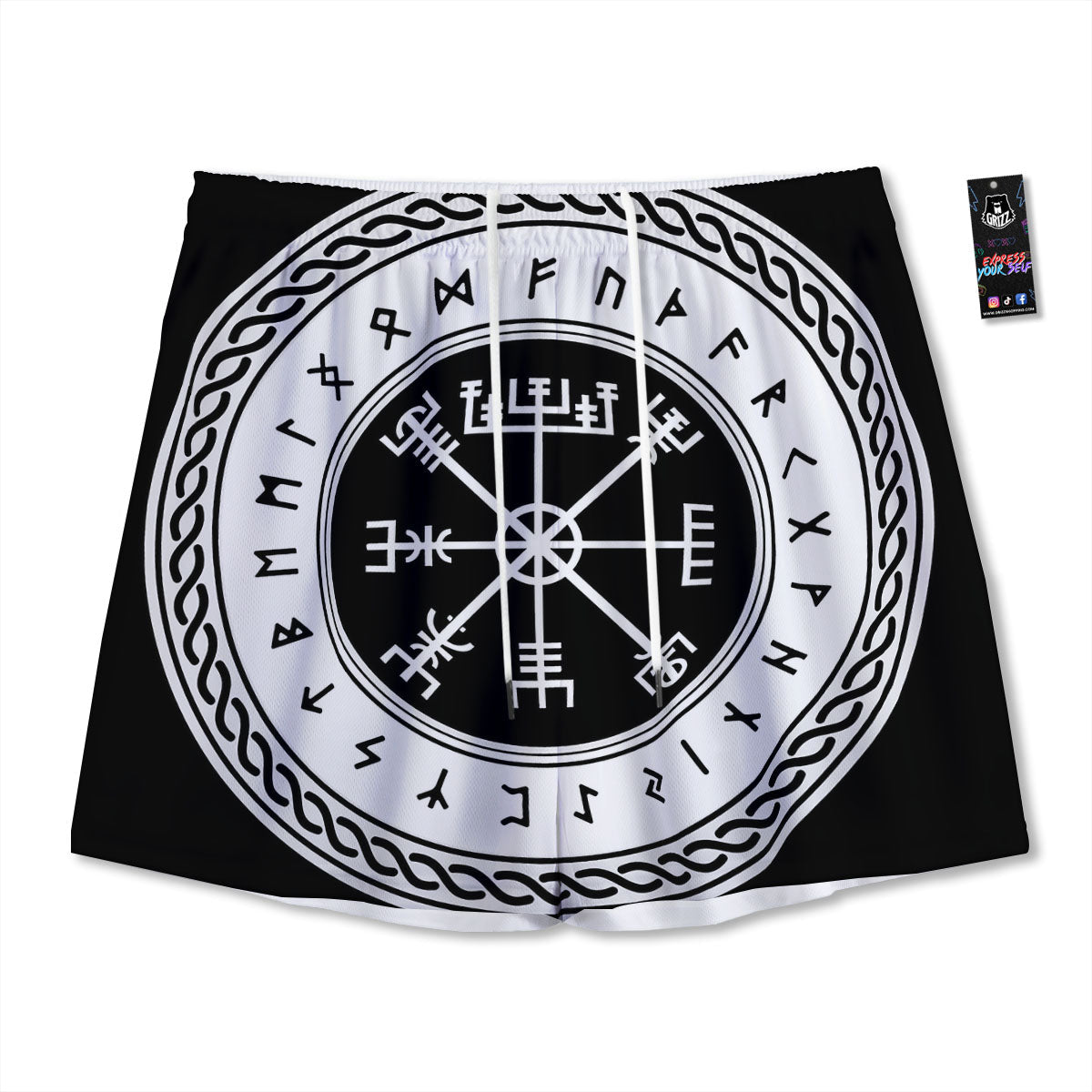 Vegvisir Viking Print Mesh Shorts