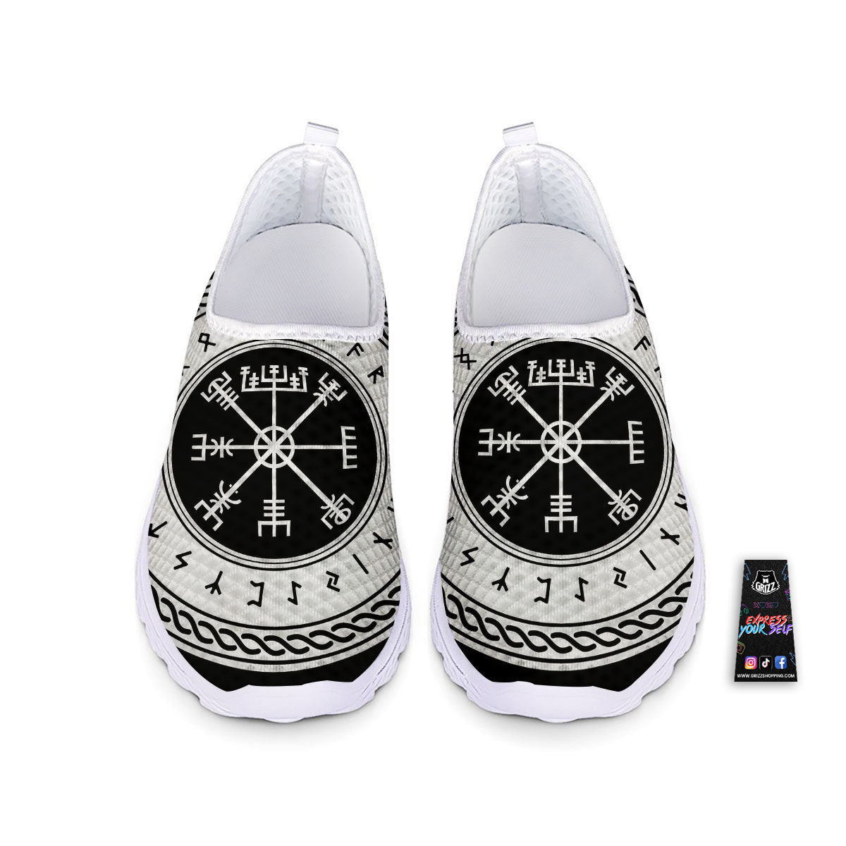 Vegvisir Viking Print Nurse Shoes-grizzshop