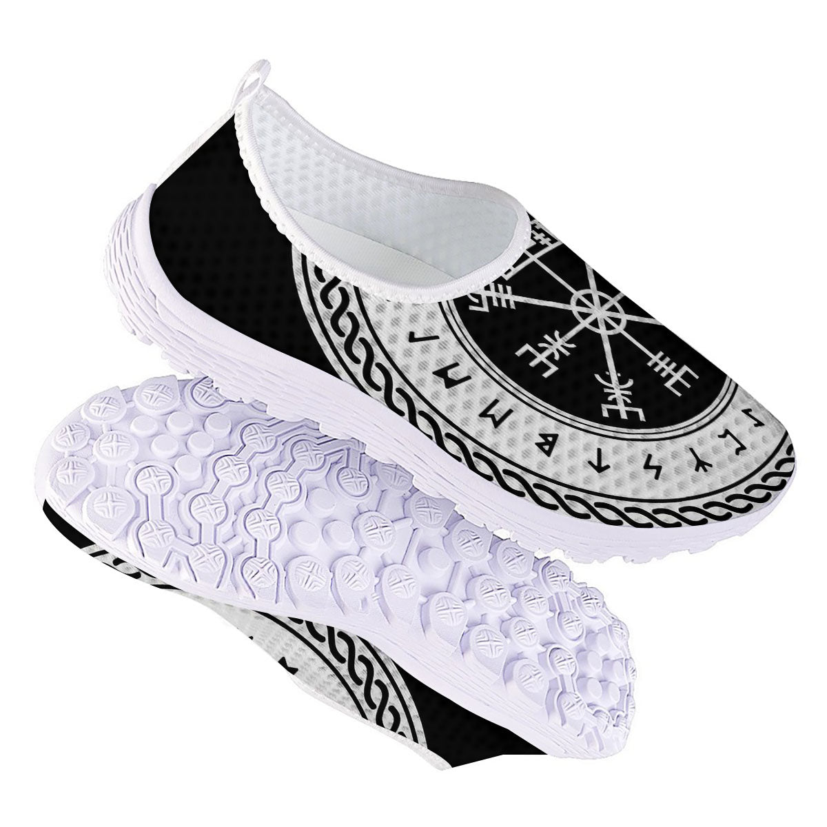 Vegvisir Viking Print Nurse Shoes-grizzshop