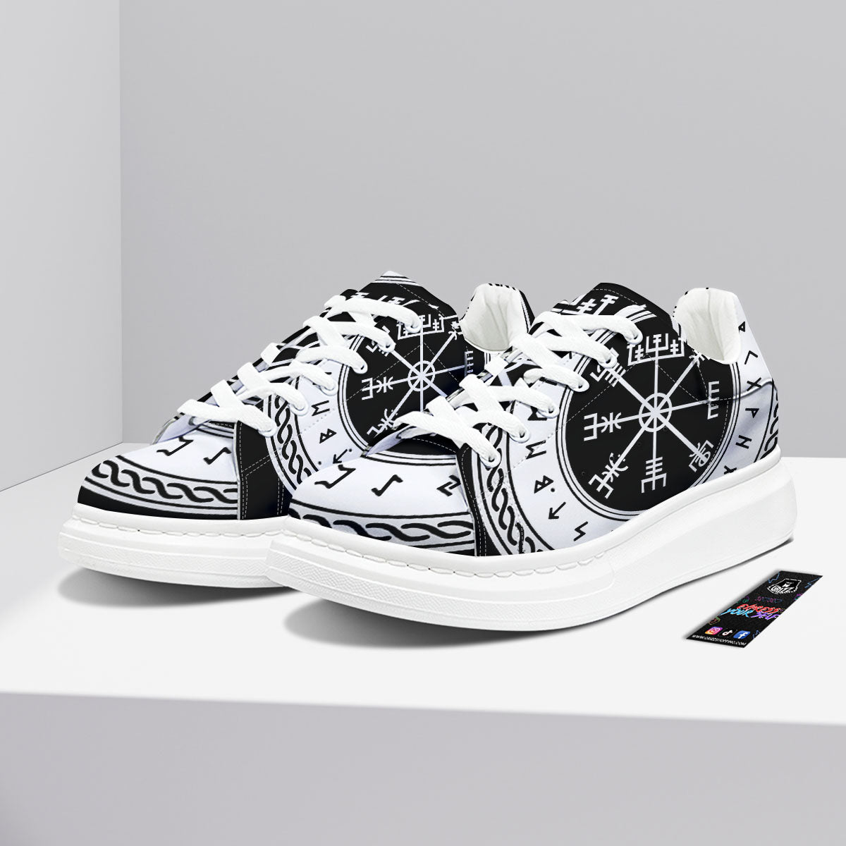 Vegvisir Viking Print Platform Shoes-grizzshop