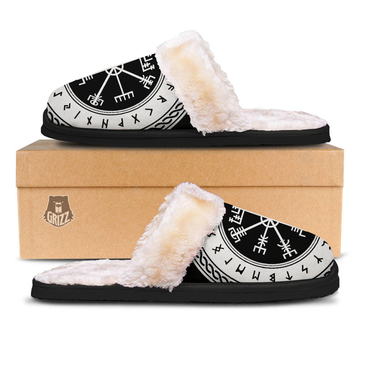 Vegvisir Viking Print Slippers-grizzshop