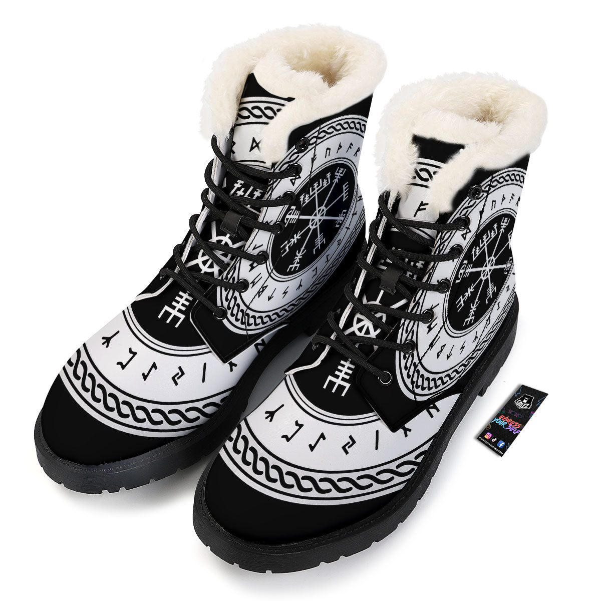 Vegvisir Viking Print Winter Boots-grizzshop