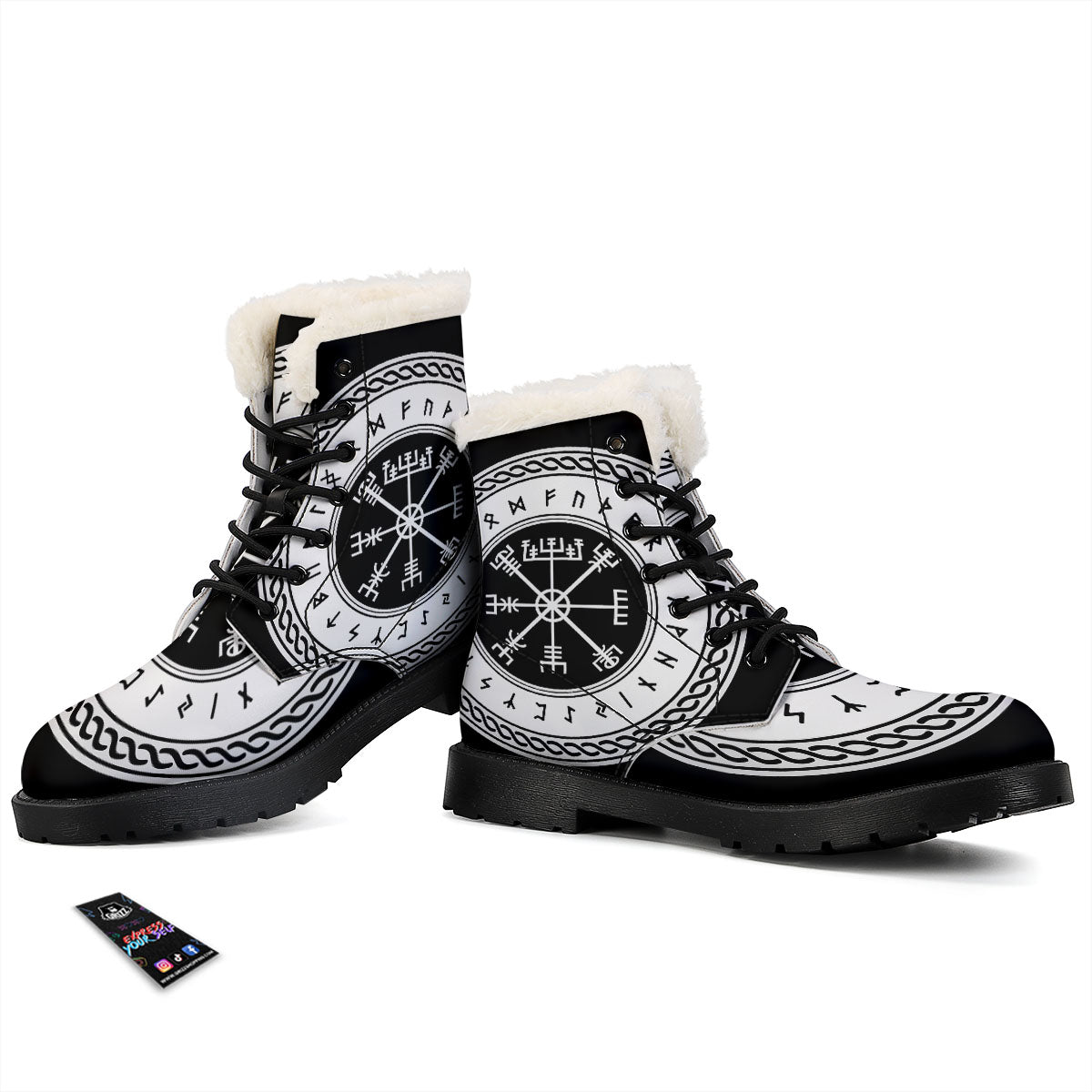 Vegvisir Viking Print Winter Boots-grizzshop