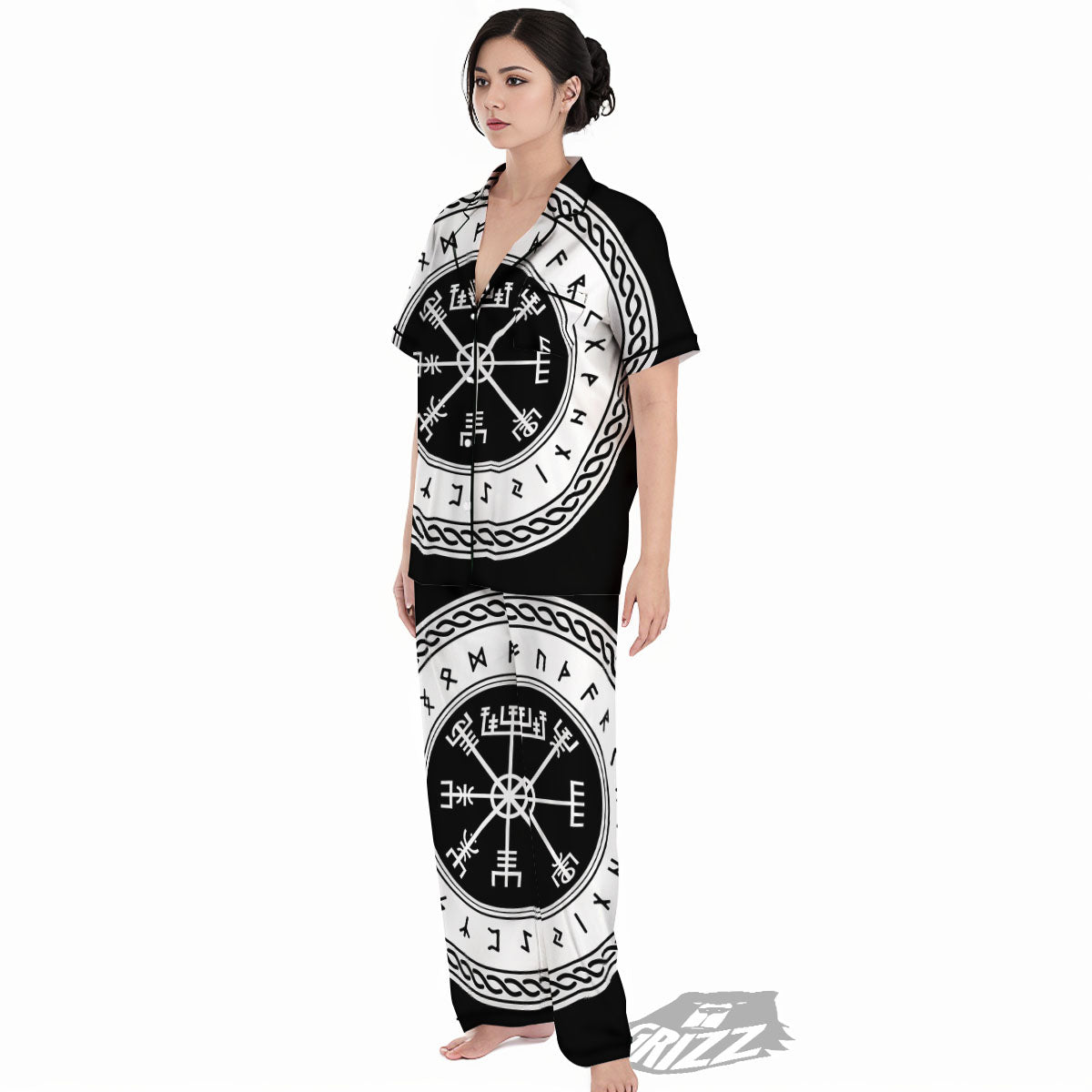 Vegvisir Viking Print Women's Pajamas Set-grizzshop