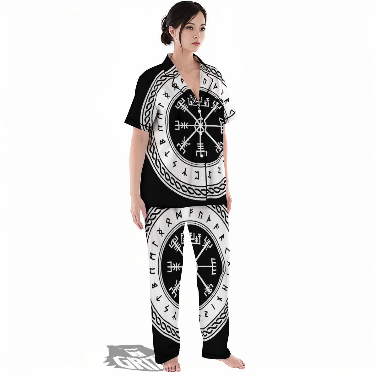 Vegvisir Viking Print Women's Pajamas Set-grizzshop