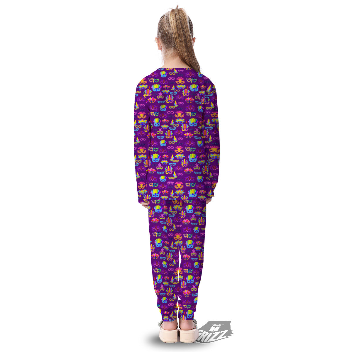 Venice Carnival Mask Print Pattern Kid's Pajamas-grizzshop