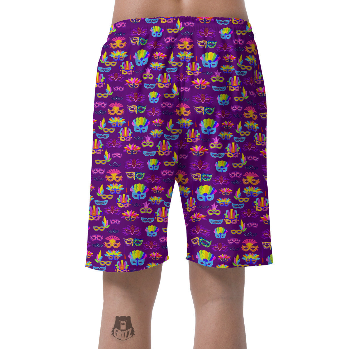 Venice Carnival Mask Print Pattern Men's Shorts-grizzshop