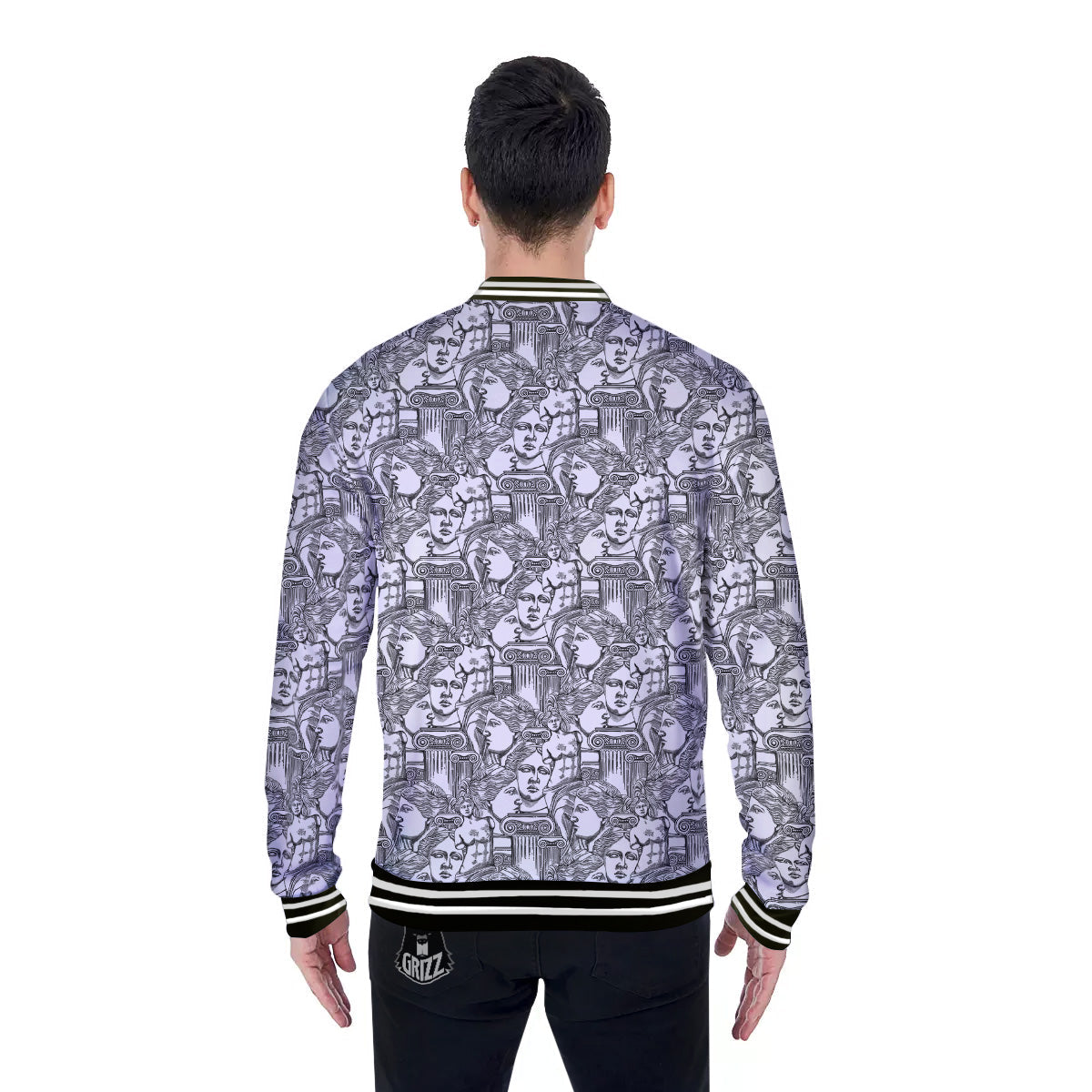 Venus Milos Print Pattern Baseball Jacket-grizzshop