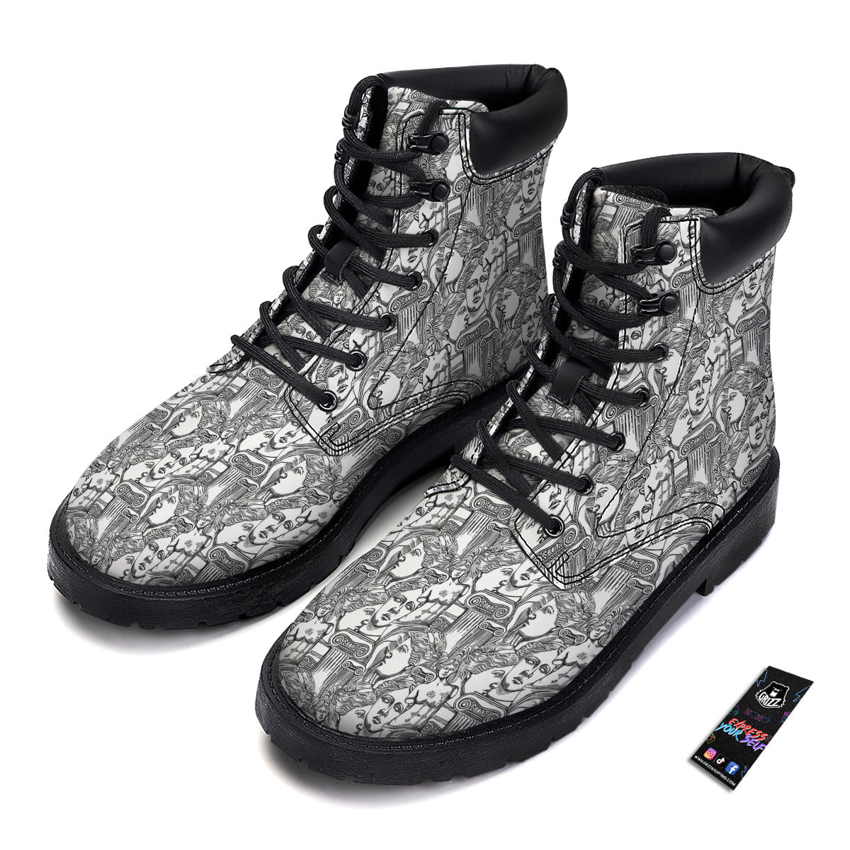 Venus Milos Print Pattern Boots-grizzshop