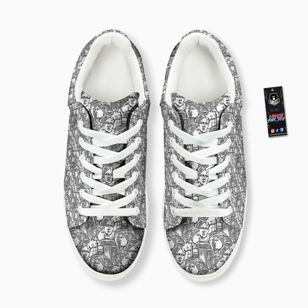 Venus Milos Print Pattern Platform Shoes-grizzshop