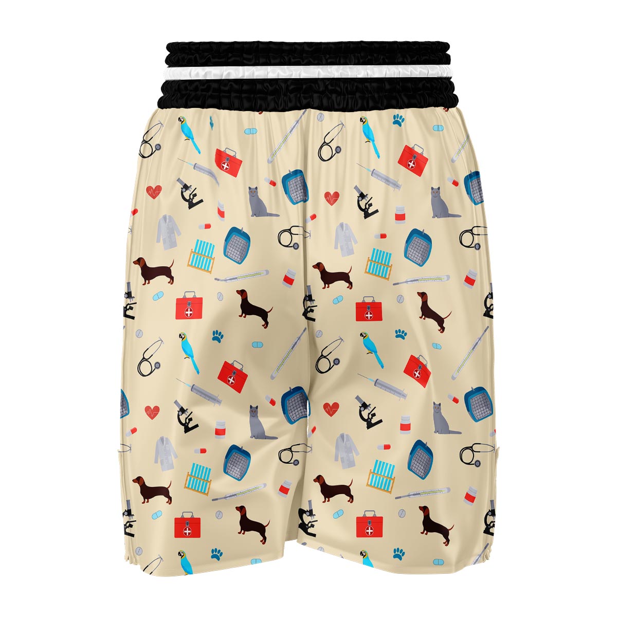 Veterianary Print Pattern Boxing Shorts-grizzshop
