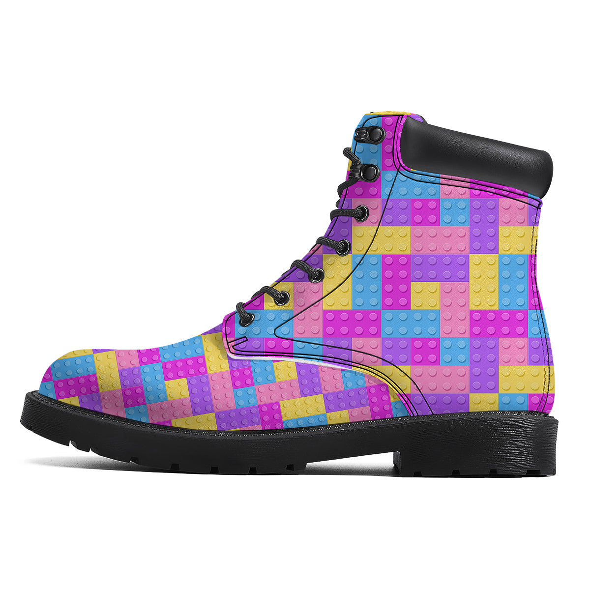 Video Game Colorful Block Puzzle Print Boots-grizzshop