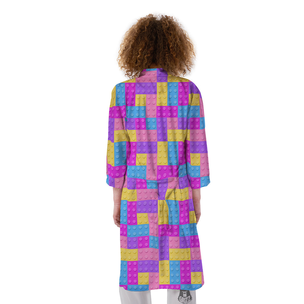 Video Game Colorful Block Puzzle Print Kimono-grizzshop