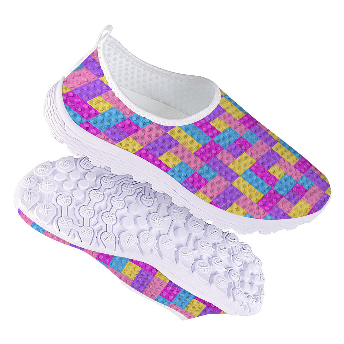 Video Game Colorful Block Puzzle Print Nurse Shoes-grizzshop