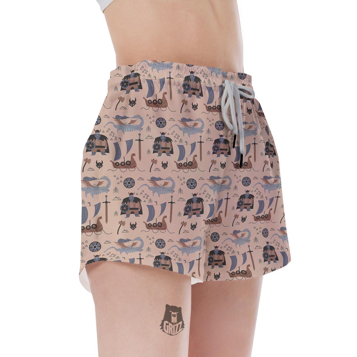 Viking Cartoon Norse Women's Shorts-grizzshop