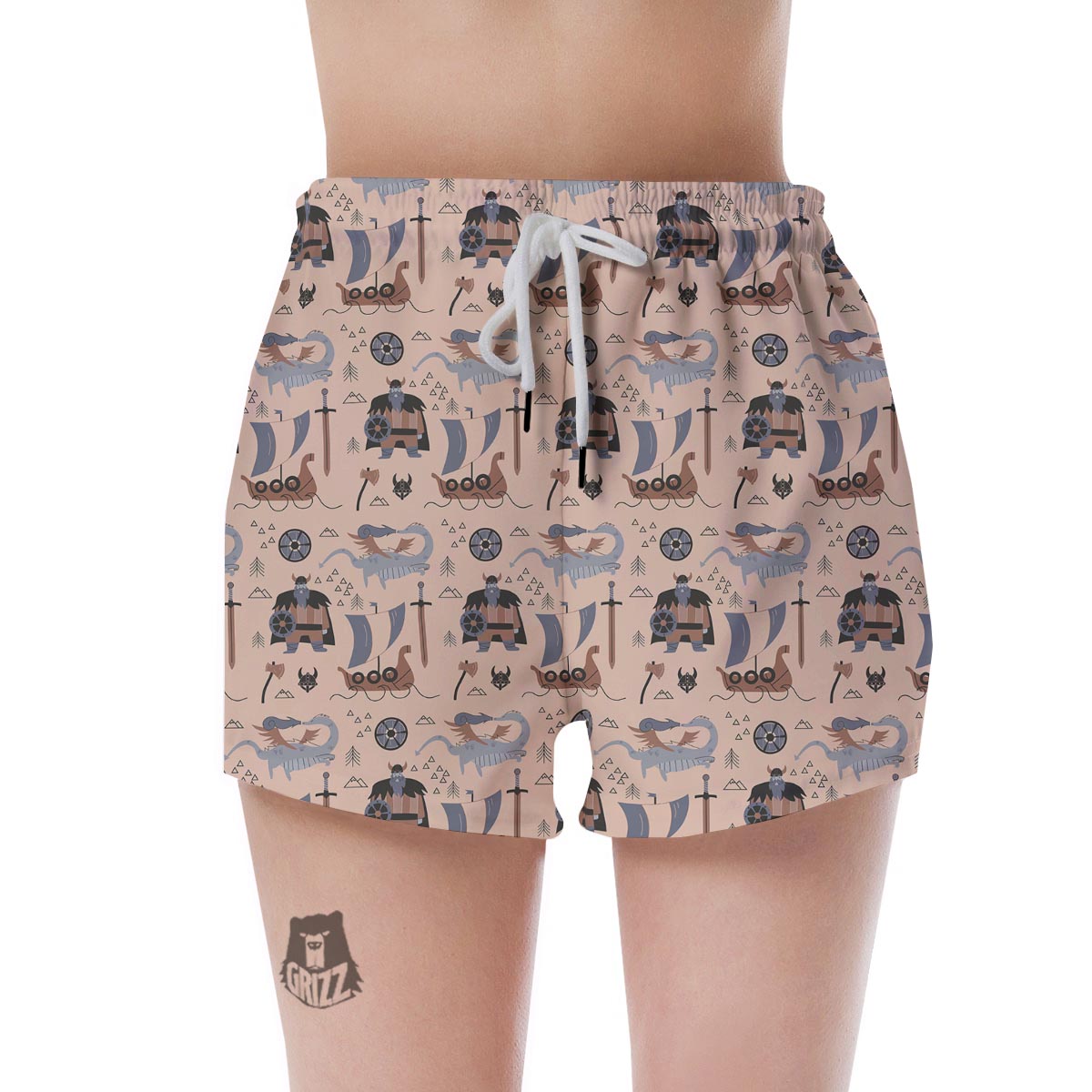 Viking Cartoon Norse Women's Shorts-grizzshop