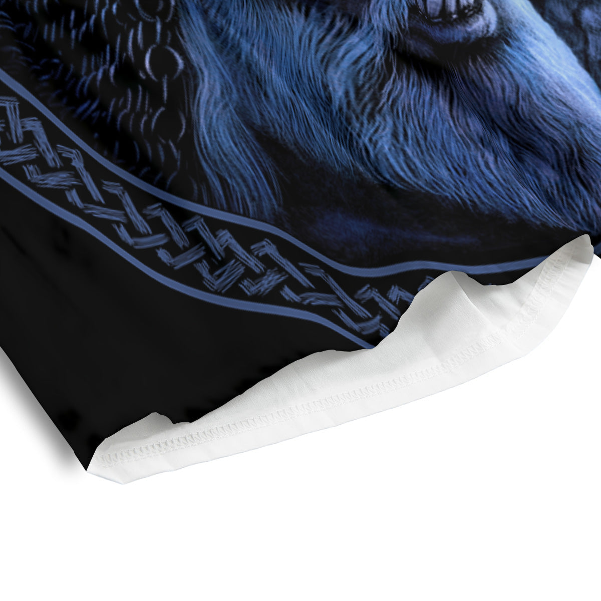 Viking God Odin And Crow Blue Print Men's Athletic Shorts