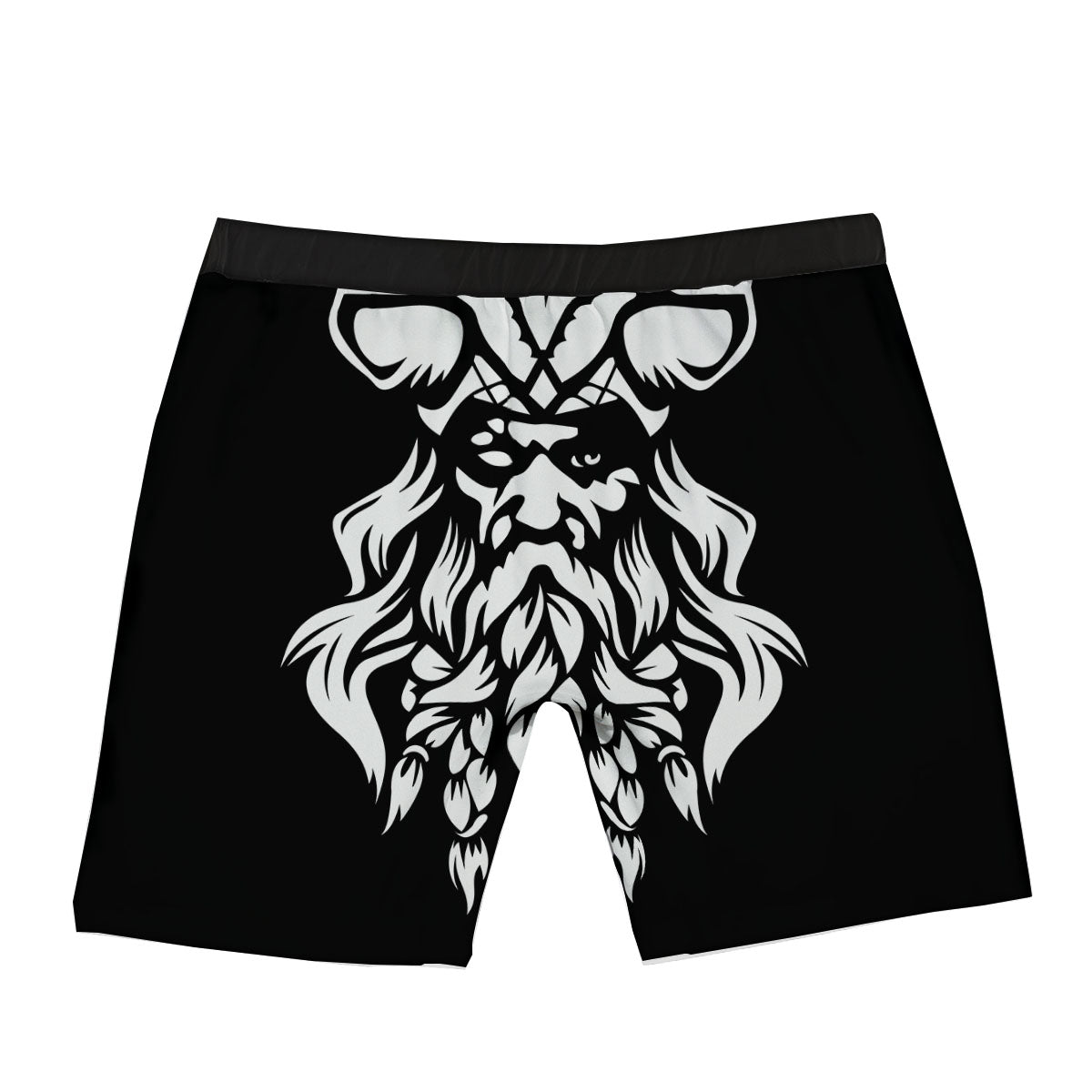 Viking God Odin White And Black Print Boxer Briefs-grizzshop
