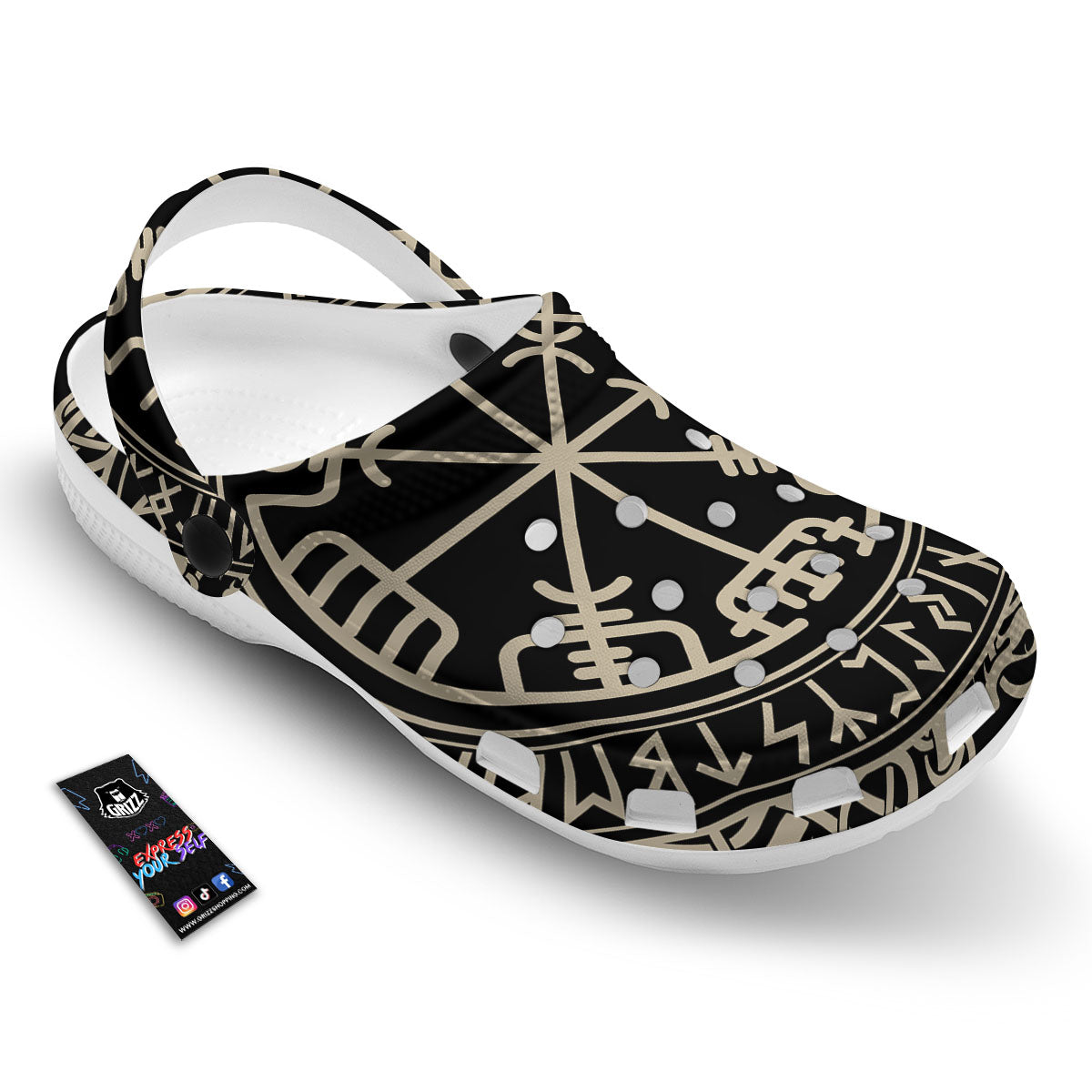 Viking Helm Of Terror Scandinavian Print Clog-grizzshop
