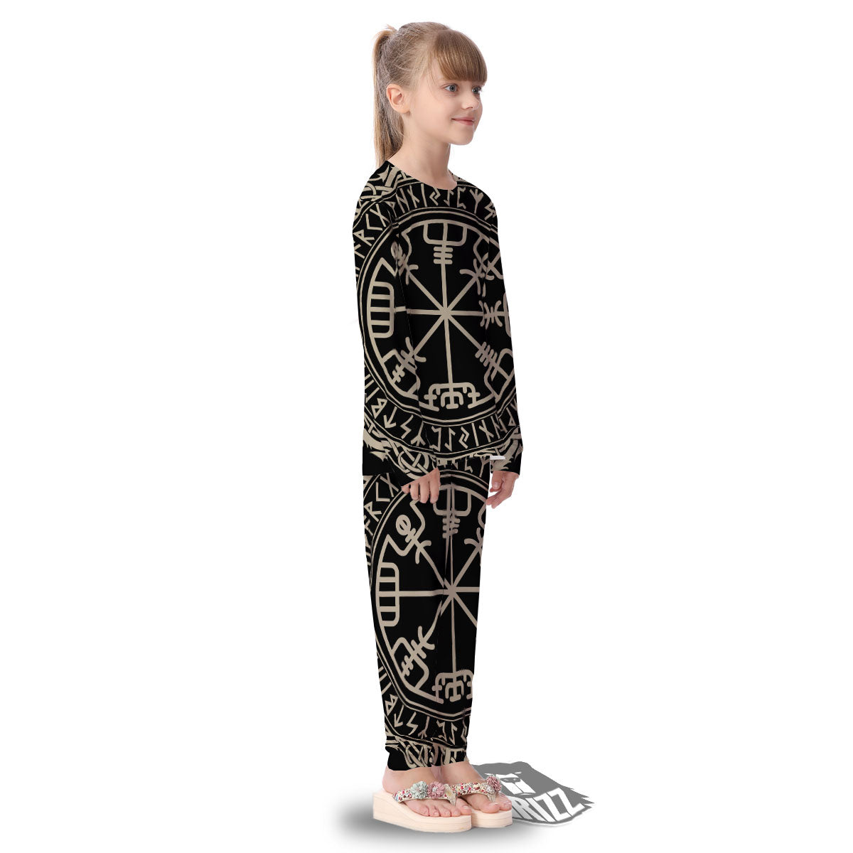 Viking Helm Of Terror Scandinavian Print Kid's Pajamas-grizzshop