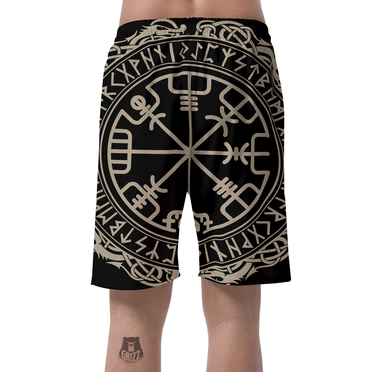 Viking Helm Of Terror Scandinavian Print Men's Shorts-grizzshop