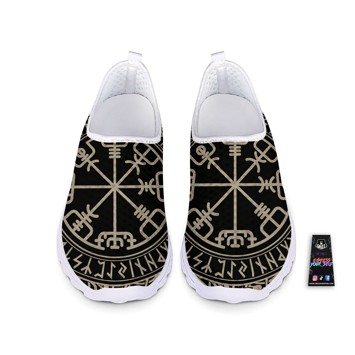 Viking Helm Of Terror Scandinavian Print Nurse Shoes-grizzshop