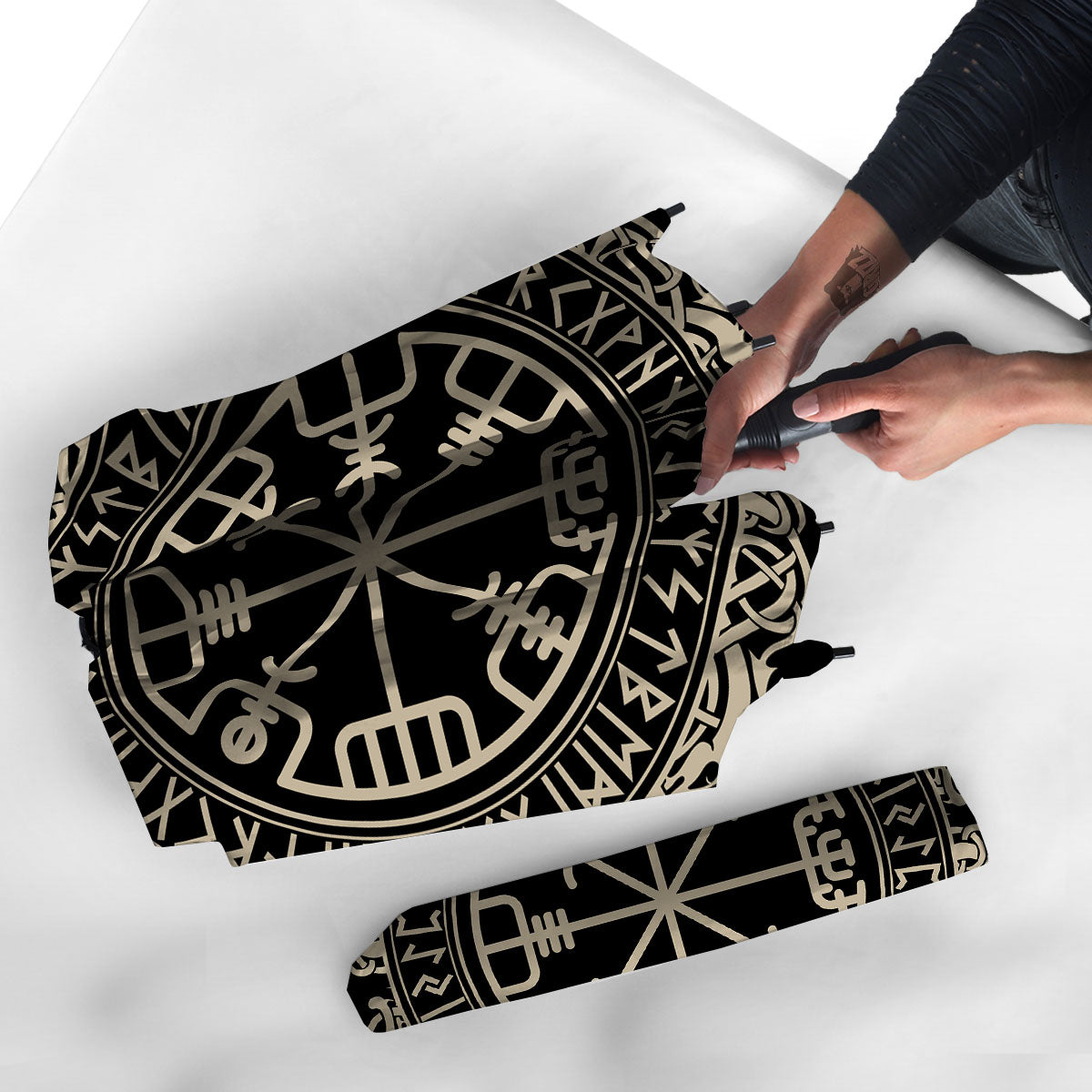Viking Helm Of Terror Scandinavian Print Umbrella-grizzshop