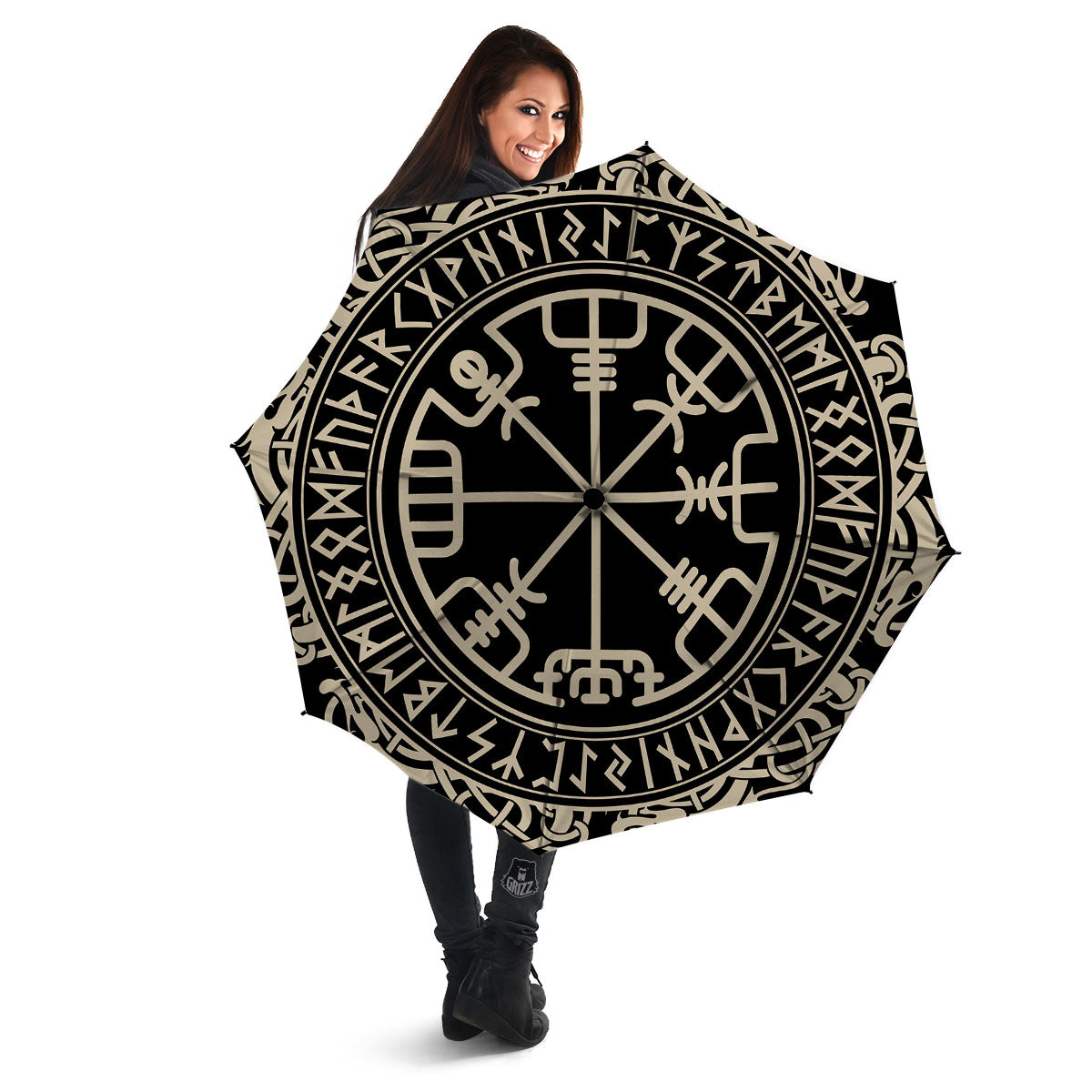 Viking Helm Of Terror Scandinavian Print Umbrella-grizzshop