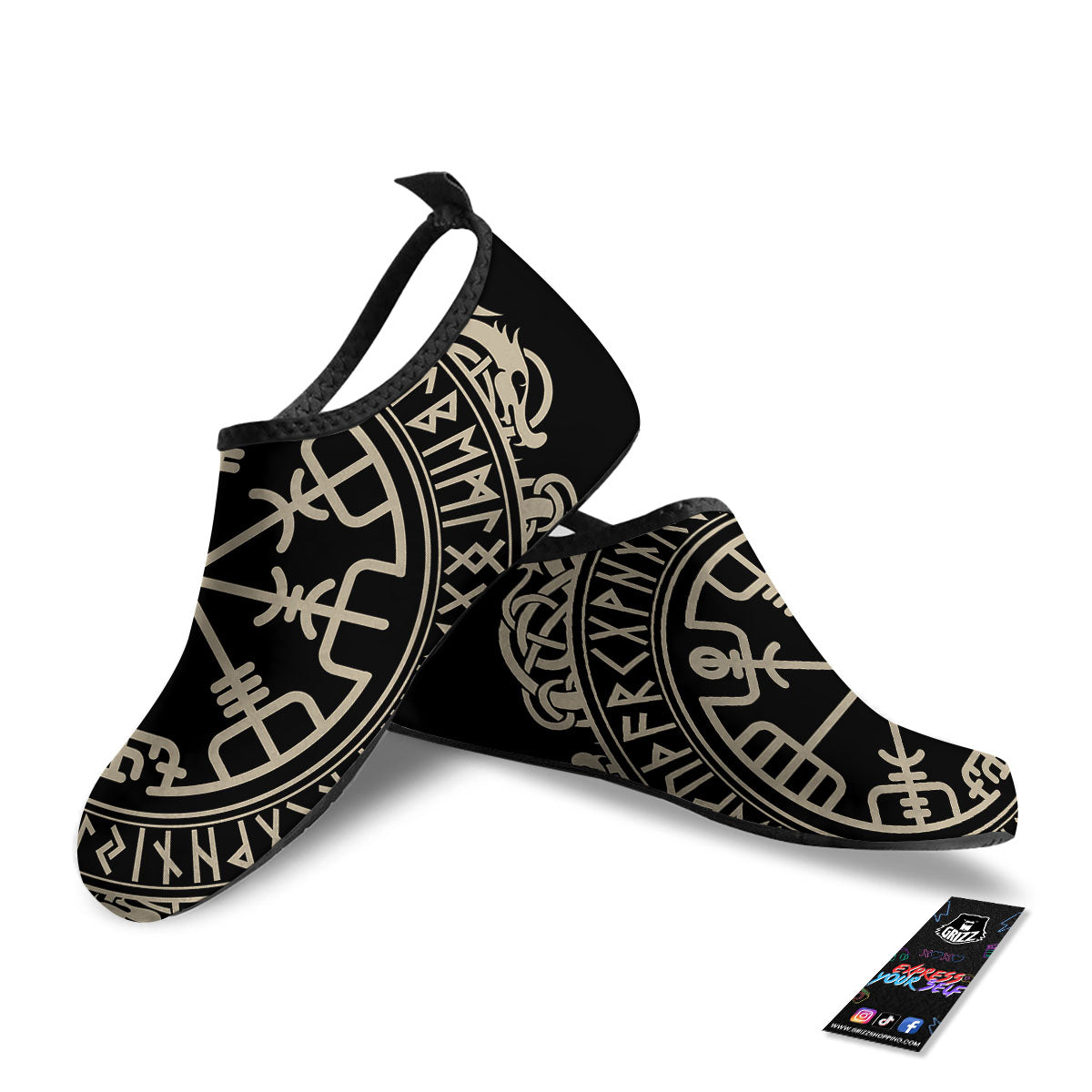 Viking Helm Of Terror Scandinavian Print Water Shoes-grizzshop