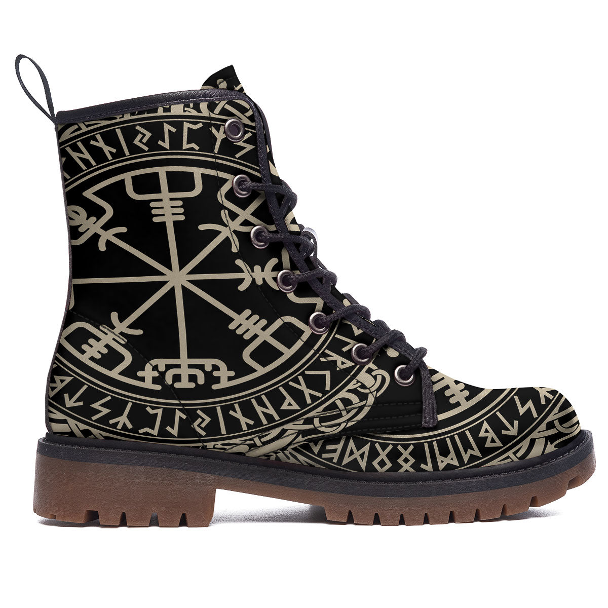 Viking Helm Of Terror Scandinavian Print Work Boots-grizzshop