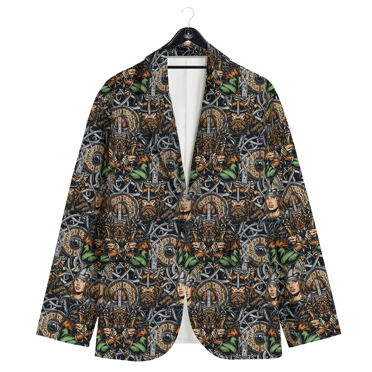 Viking Nordic Warriors Print Pattern Men's Sport Coat-grizzshop
