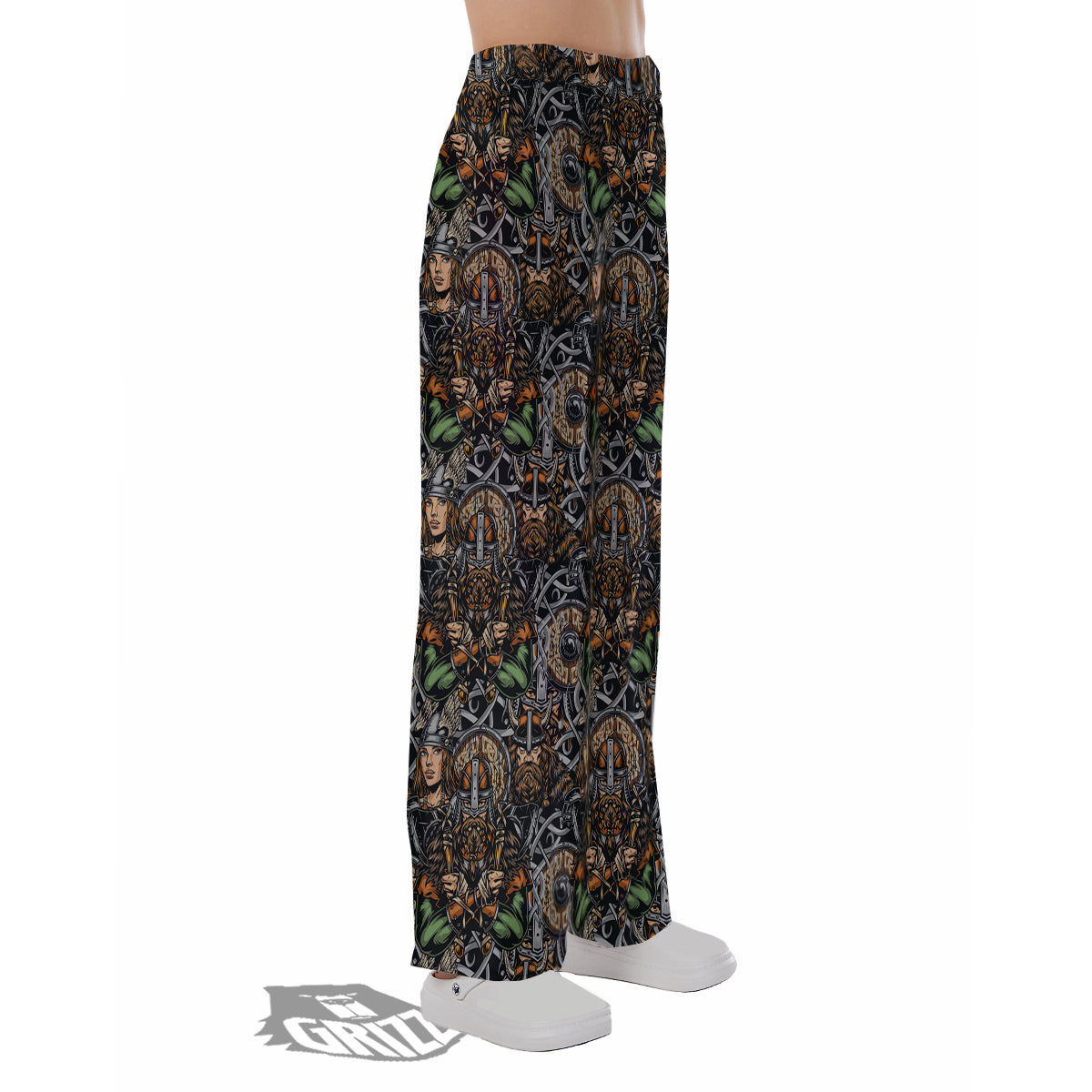 Viking Nordic Warriors Print Pattern Pajama Pants-grizzshop